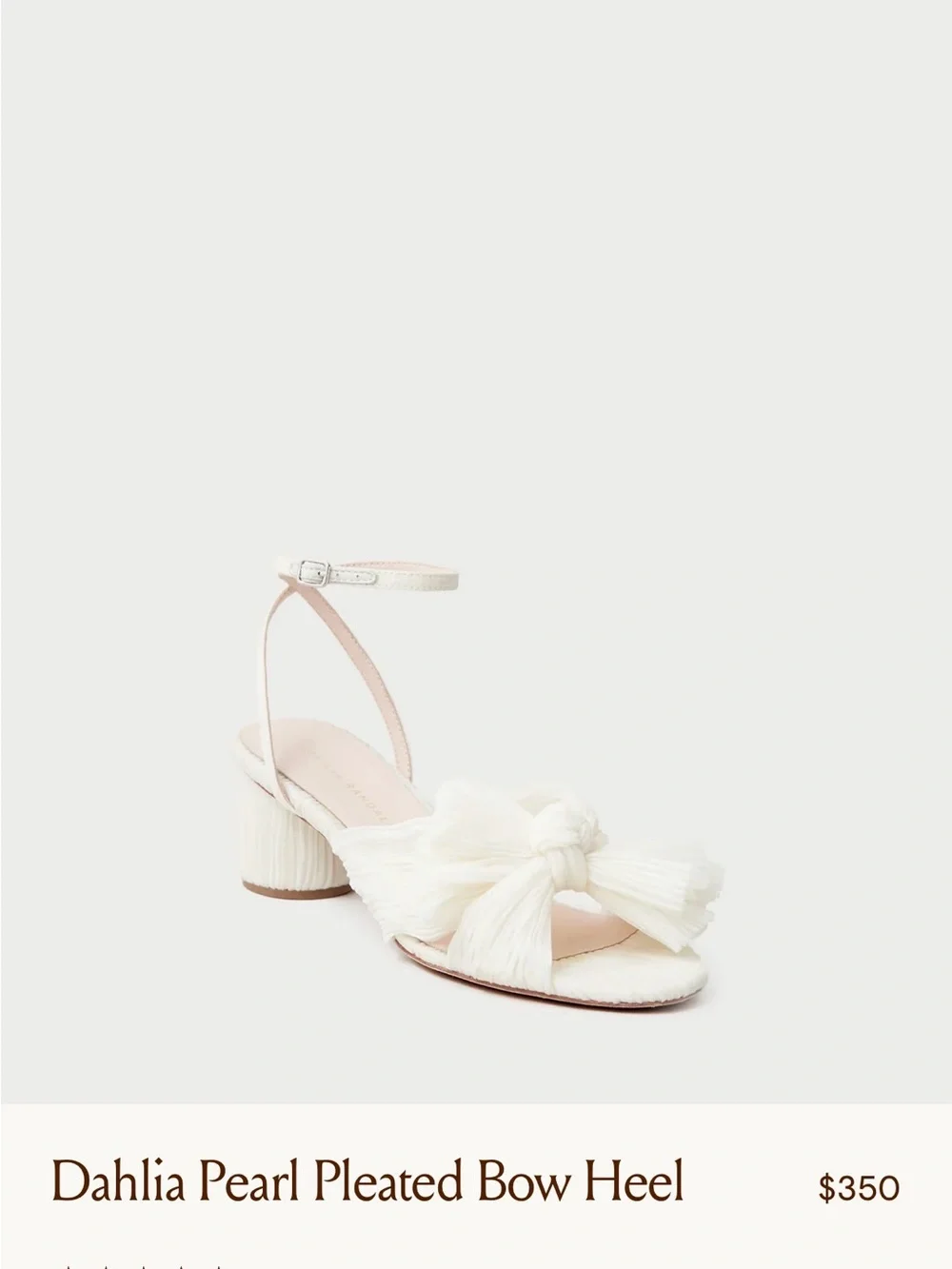 Loeffler Randall Dahlia Pleated Bow Heel - Ivory